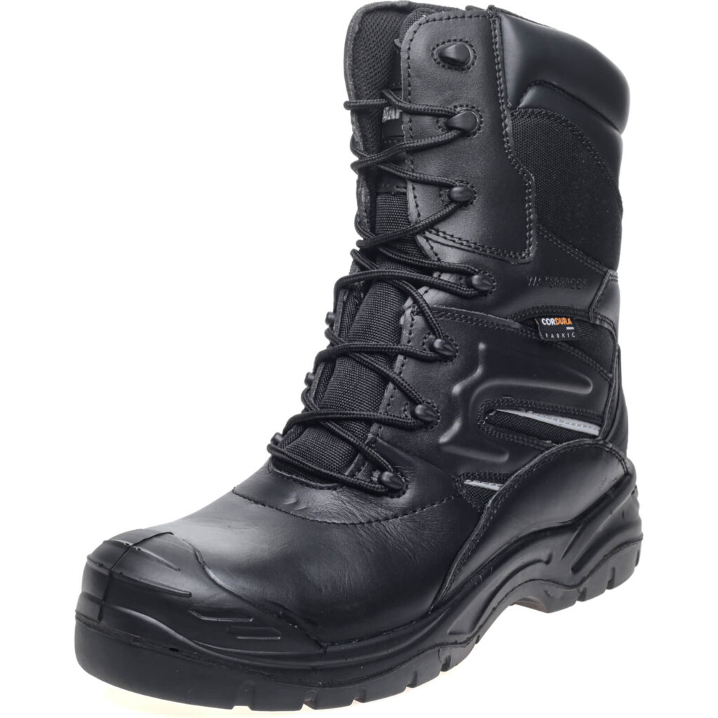 Apache COMBAT Non Metallic High Leg Safety Boots Black Size 9