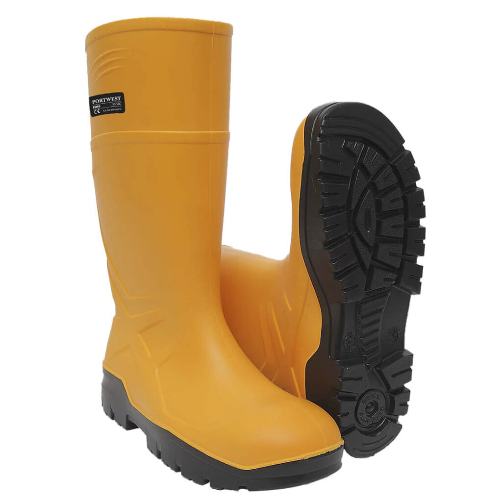 Portwest PU Safety Wellington Boots Yellow Size 10.5